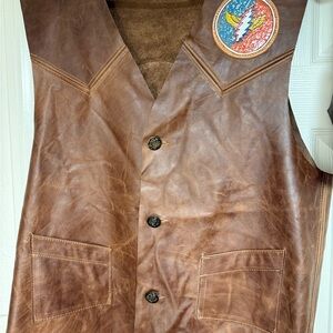 Men's Brown Leather Still Dead Vest